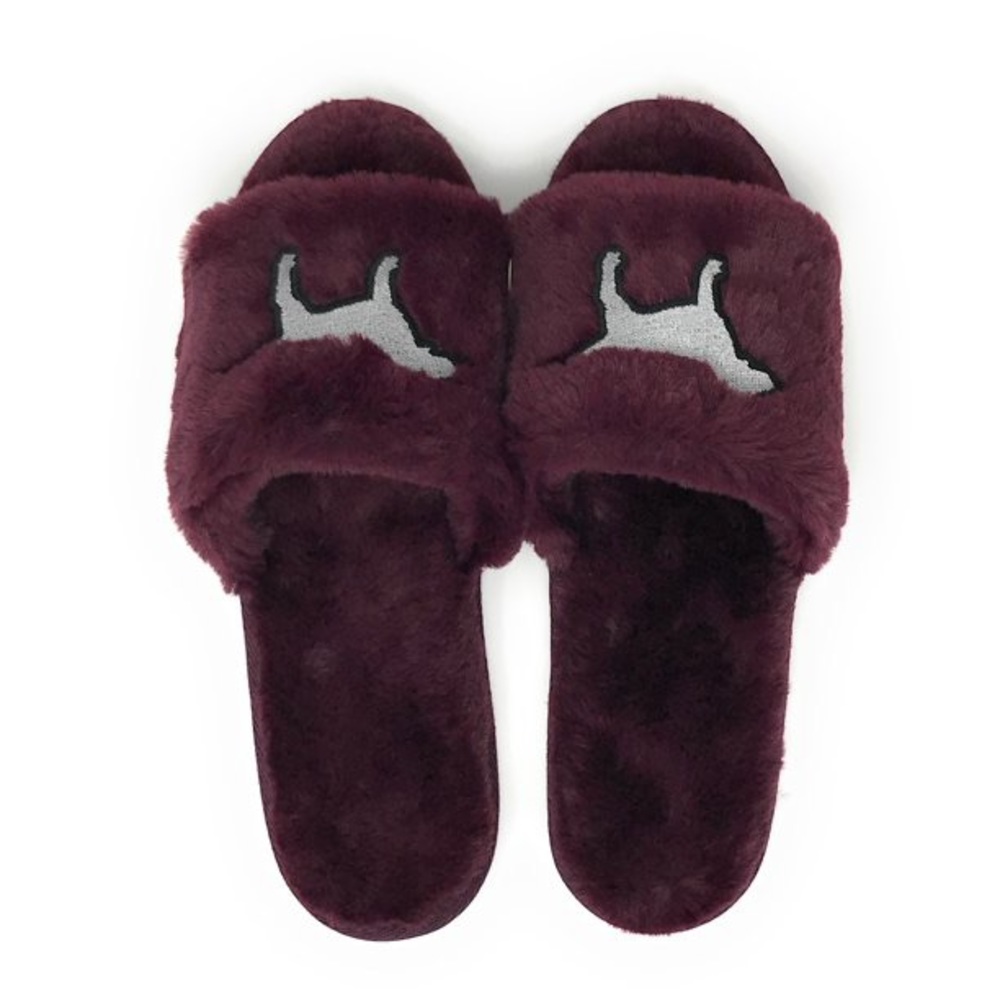 Victoria's Secret PINK Slide on Fuzzy Slippers 5-6